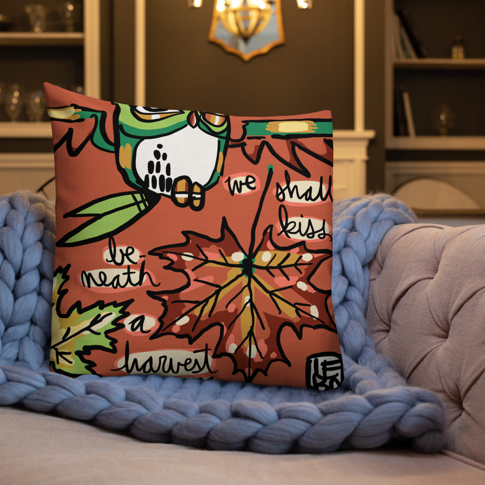 We Shall Kiss Beneath a Harvest Moon - Lebo Premium Pillow